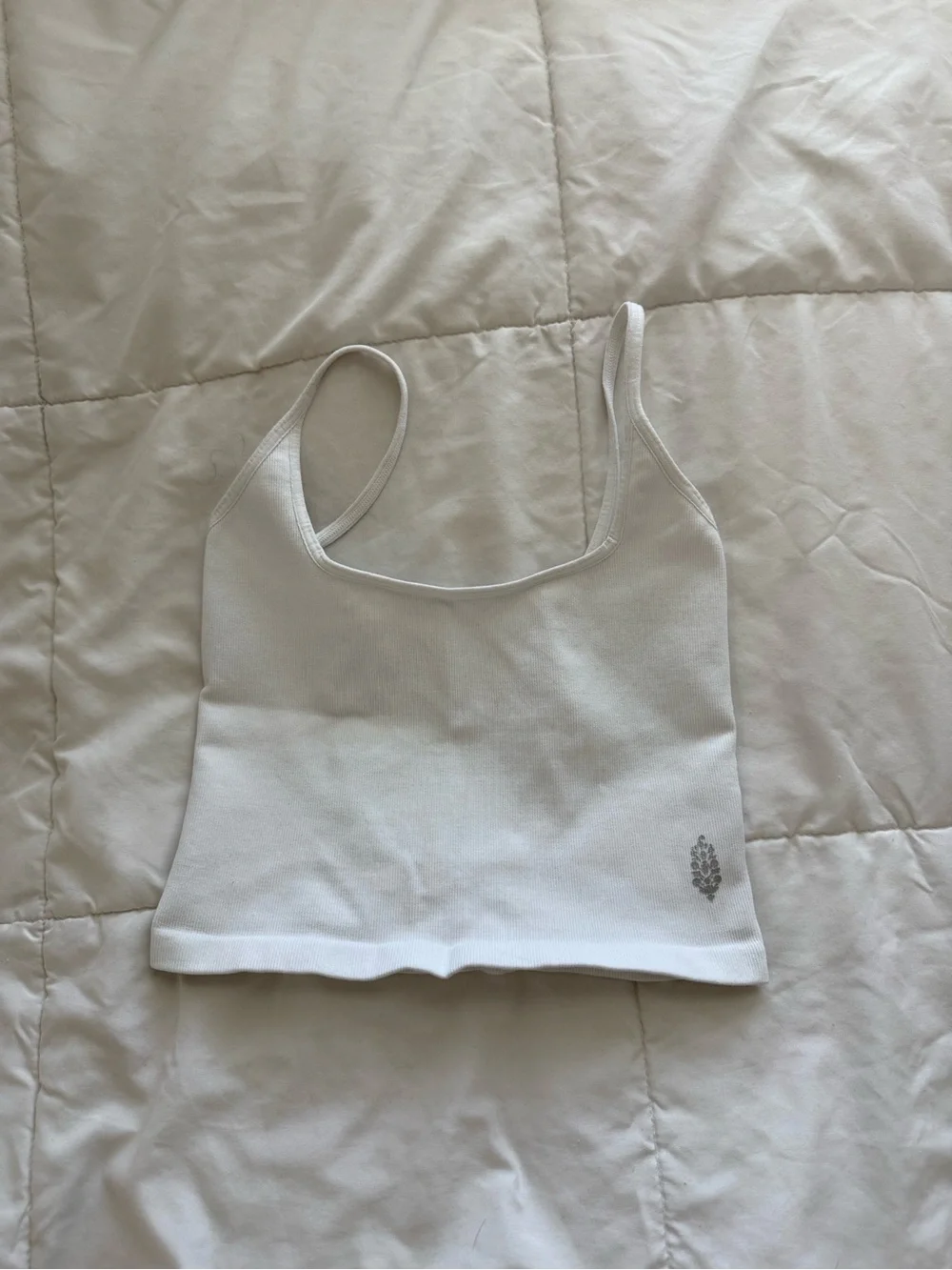 Free People White Tighten Up Low-Back Tank